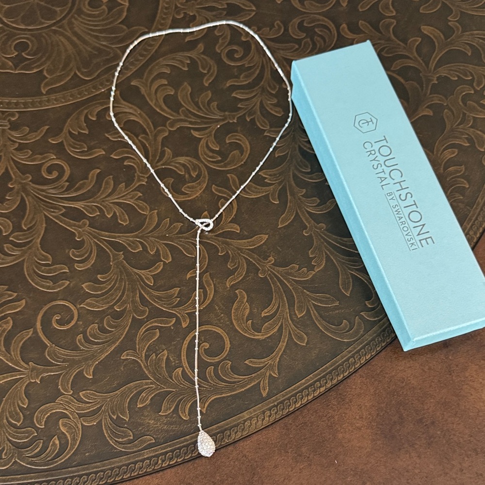 Touchstone Crystal Silver Lariat Necklace